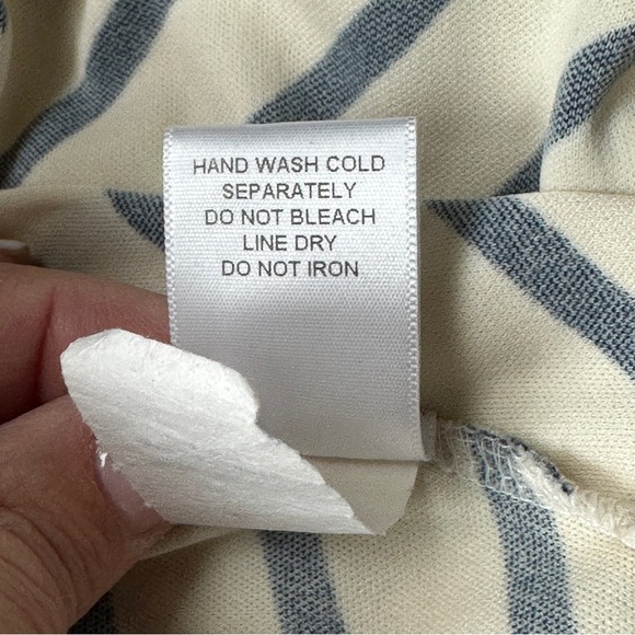 Vintage Y2K Charlotte Russe White and Blue Striped and Polka Dot Lace Top Size M - Picture 12 of 13